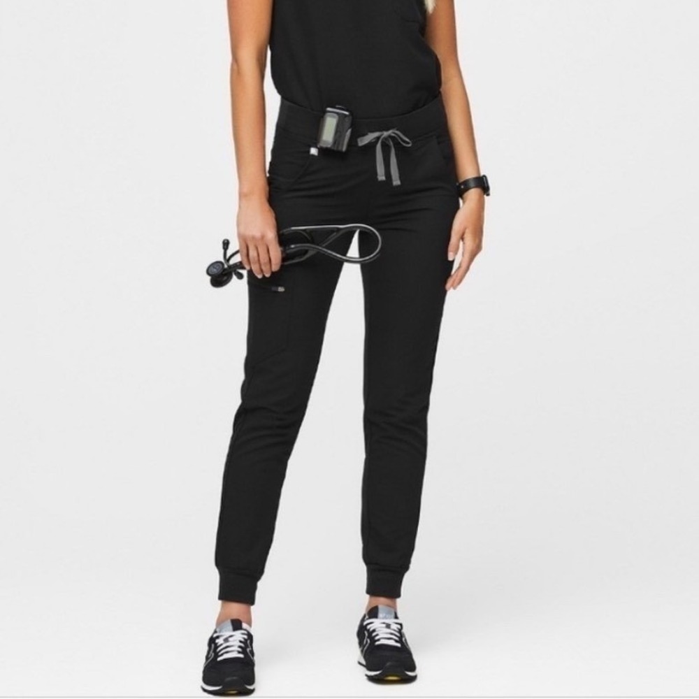 FIGS Zamora Jogger Scrub Pants Small Black